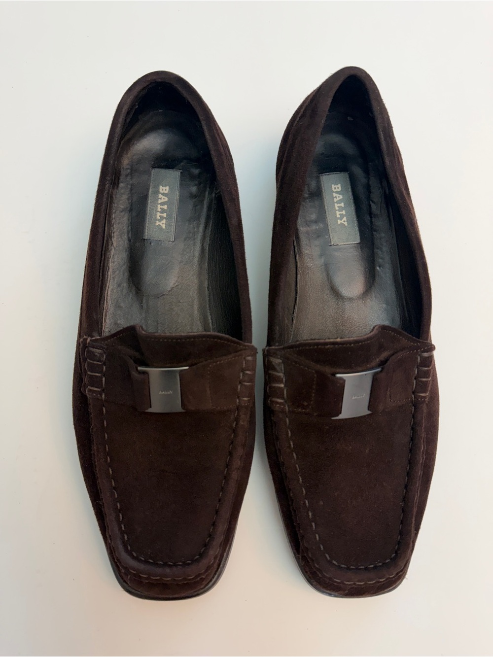 Bally Switzerland Tempest Brown Suede Loafers, Size 9.5 (fit like a 9)
